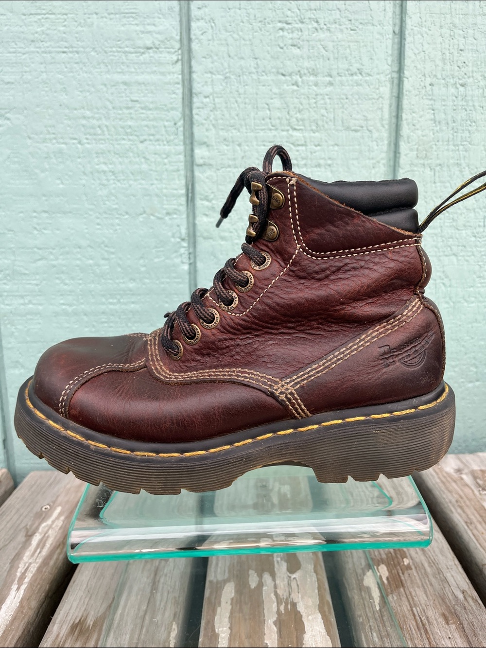 Dr. Martens Dark Brown Leather Lace-Up Platform Boots